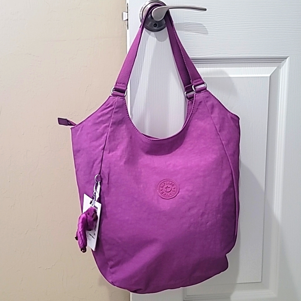 Kipling Molde shoulder bag shopping tote bag  grapejuice